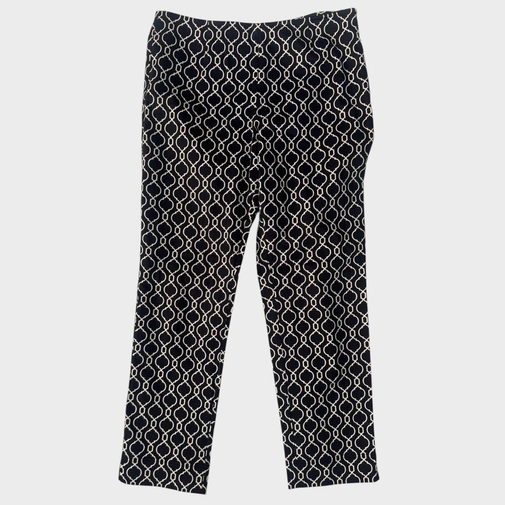 Charter Club Pant Shop Size 8 Black White Pattern Pants Cotton Spandex
